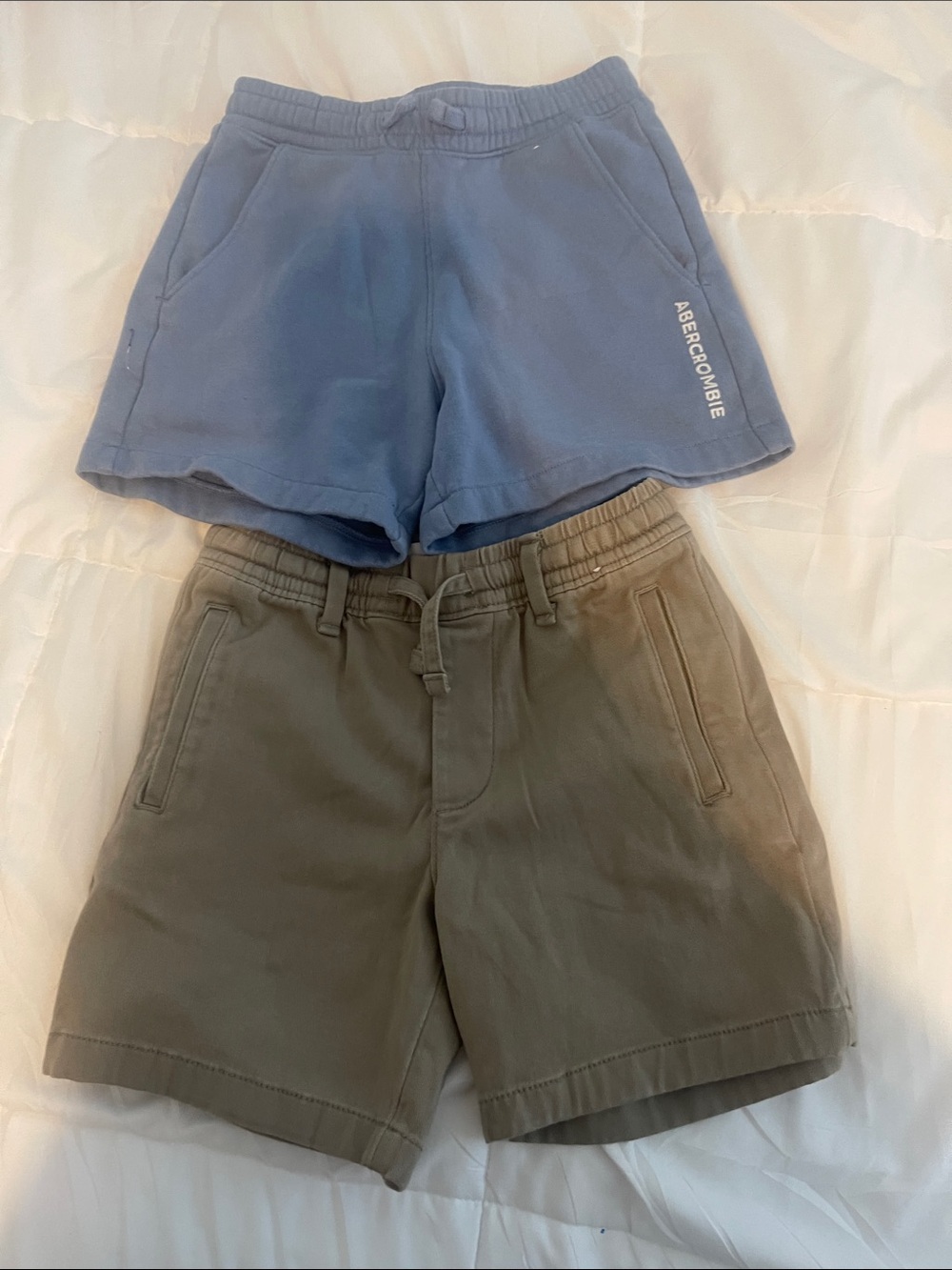 Abercrombie & Fitch Light Blue Lounge Shorts and Khaki shorts boys. Size 7/8